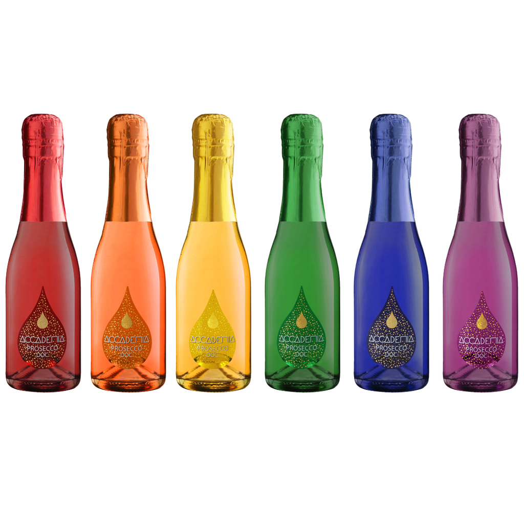 Accademia Prosecco 20cl Rainbow Collection, 6 x 20cl