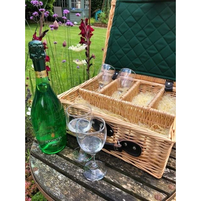 Accademia Green Prosecco Hamper with 4 glasses