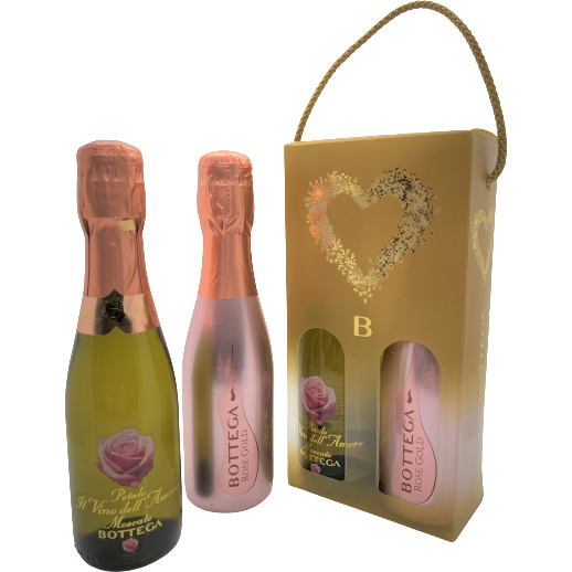 Bottega Rose Gold & Bottega Petalo Il Vino dell'Amore Moscato Duo Gift Box