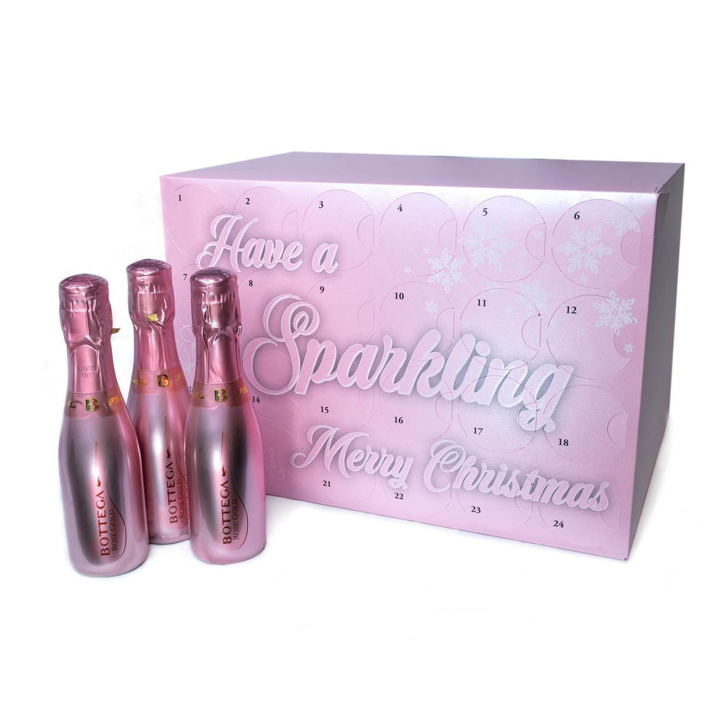 Bottega Rose Gold Prosecco Advent Calendar, 24 x 20cl bottles