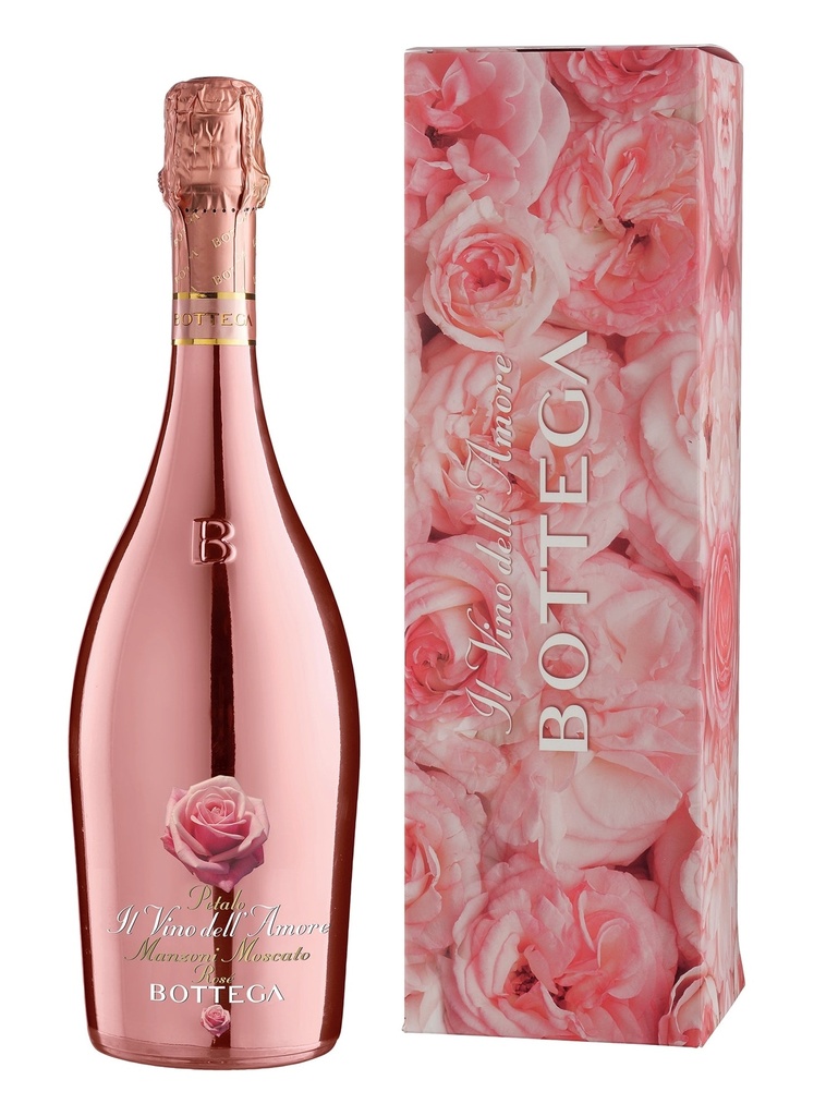 Bottega II Vino dell'Amore Petalo Manzoni Moscato Spumante Rosé in Gift Box 75cl